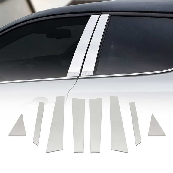 OMAC Window B Pillar Posts Door Trim Cover for Hyundai Kona 2018-2023 S.Steel 8x