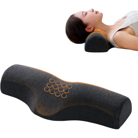 MOONORAH Cervical Neck Pillows for Pain Relief Sleeping, Memory Foam Neck Bolster Support Pillow, Shoulder Relaxer for Stiff Pain Relief, Neck Roll Pillow for Bed Office (Dark Gray)