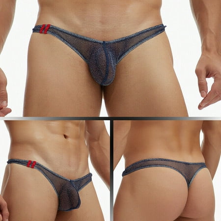

Mens Sexy Mesh See-Through Pouch G-String Briefs Underwear T-Back Thong V-String