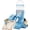 Blue, variant on DFORD 3 in 1 Hamster Water Bottle No Drip Small Animal Water Bottle Automatic Bottle Dispenser with Food Container Base Hut and Hideout Base 4oz/120ml,Leekproof, BPA Free