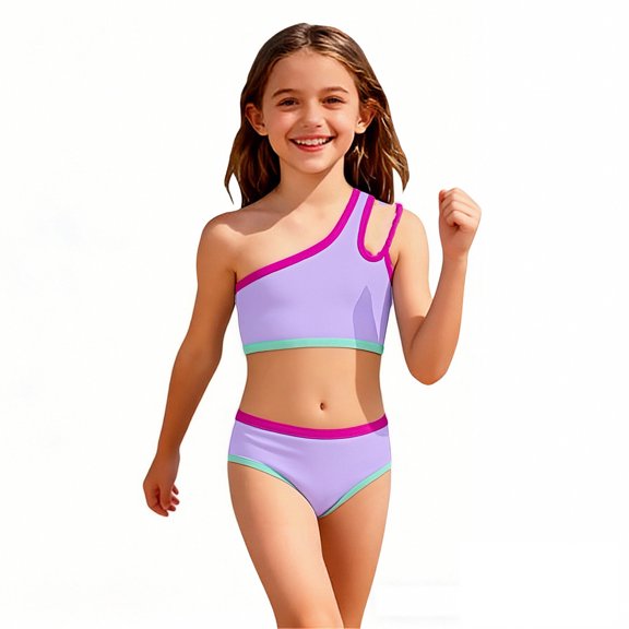 Swimsuit Two Piece Bikini Sets Quick Drying Swimwear Summer Bathing Suit Girls 7-8 Years