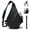 Black, variant on 19L Water-Resistant Sling Backpack for Men, Crossbody Travel Bag with 8 Pockets for Hiking, Outdoor & Daily Use, Black