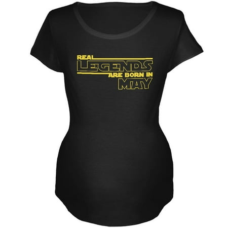 

Real Legends are Born in May Maternity Soft T Shirt Black X-LG