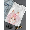 thumbnail image 3 of Beautiful Rabbit With Pink Crown T-Shirt Women -Image by Shutterstock, Female Small, 3 of 4