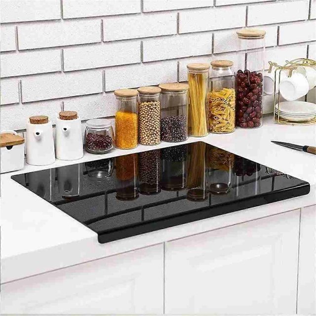Black Acrylic Cutting Board with Lip, Size 17.7X13.7 Inch, No-Scratches, Kitchen, Cutting Board for