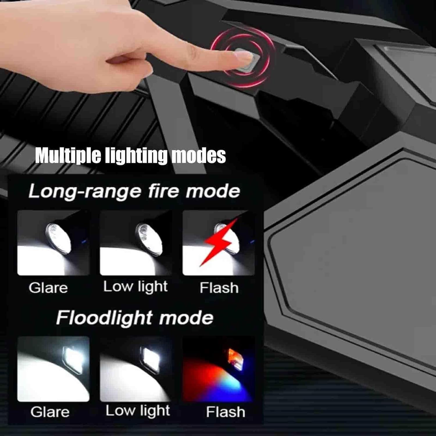New German 1000000 lumens Waterproof Spot Lights Handheld Large searchlight, Asaruley Light, Spot Lights Outdoor Handheld, Rechargeable Solar Tactical Flashlight (S)