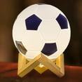 thumbnail image 1 of Lámpara de fútbol con atenuación, blanca cálida, USB, lámpara de mesa pequeña, Base de madera maciza, luz LED nocturna para regalo de , base hueca Yinane lampara de futbol, 1 of 8