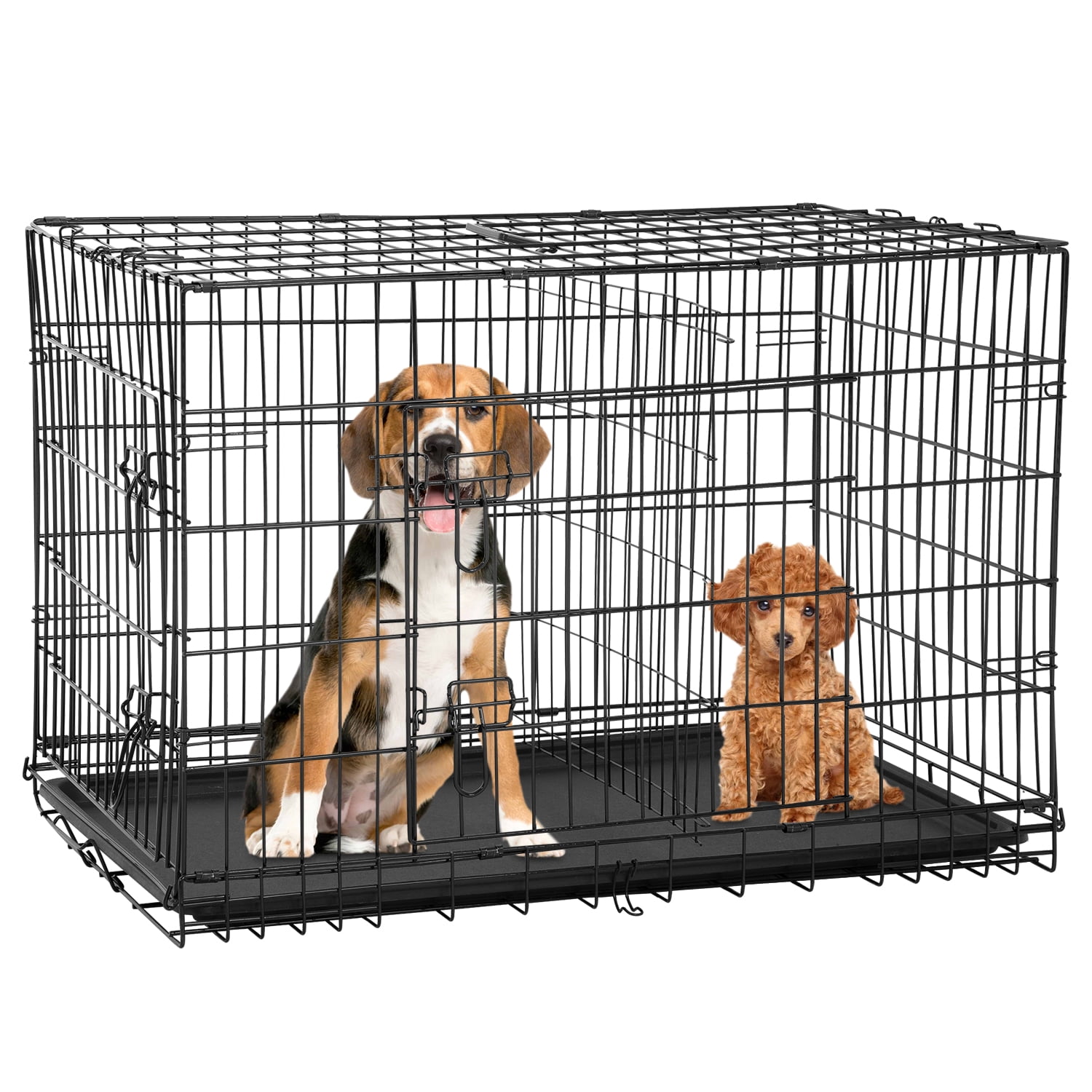 Pal Metal Black 48" Dog Crate Carrier with Collapsible Function