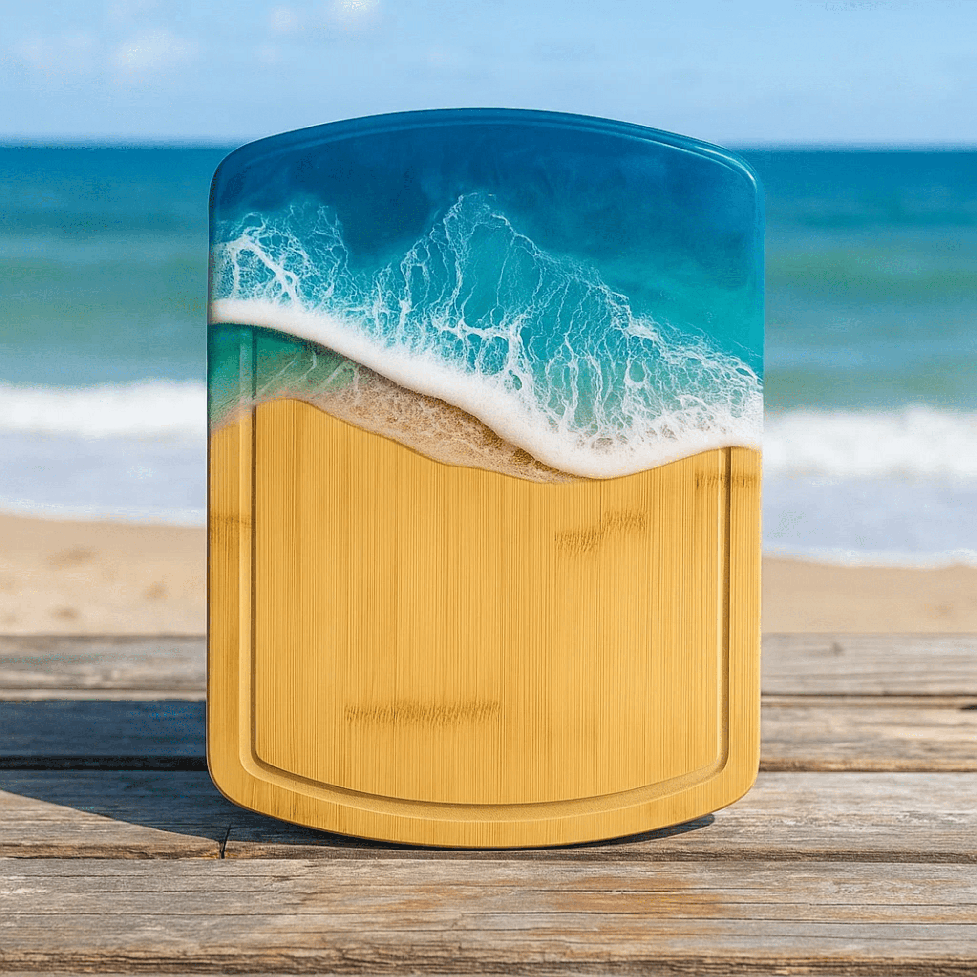 Set of 6, Bulk Bamboo Cutting Boards with Juice Groove, 12x9", Rounded Rectangle, Blank Wood for Engraving