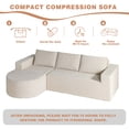 thumbnail image 5 of Soscana 104.9" L Shaped Sectional Sofa with Chaise, Boneless Sofa Couch Corduroy Fluffy Couch with Deep Seat,for Living Room,Apartment, No Assembly, 5 of 8