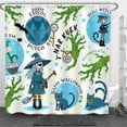 thumbnail image 1 of Whimsical Halloween Shower Curtain with Cats, Witch Festive Decor, 1 of 4