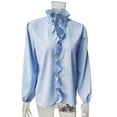 thumbnail image 4 of Minnieouse Blusa Estampado Verano Camisa Estampado Verano Manga Larga Cuello V Trabajo Mujer Top Prendas para la parte del cuerpo Azul S Minnieouse AP003018-13, 4 of 6