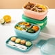 thumbnail image 4 of Fiambrera para adultos, 3 contenedores apilables para almuerzo tipo bento para adultos, diseño minimalista moderno con juego de utensilios, fiambrera a prueba de fugas para salir a cenar, trabajar,, 4 of 5