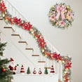 thumbnail image 2 of 24 Inch Pre-Lit Christmas Wreath, Xmas Wreath with Artificial Flower Bow Ball Ornaments, Christmas Decorations for Party Front Door Wall Window Mantel, 2 of 7