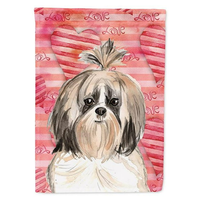 Carolines Treasures CK1752CHF Love a Shih Tzu Drapeau Toile Taille Maison