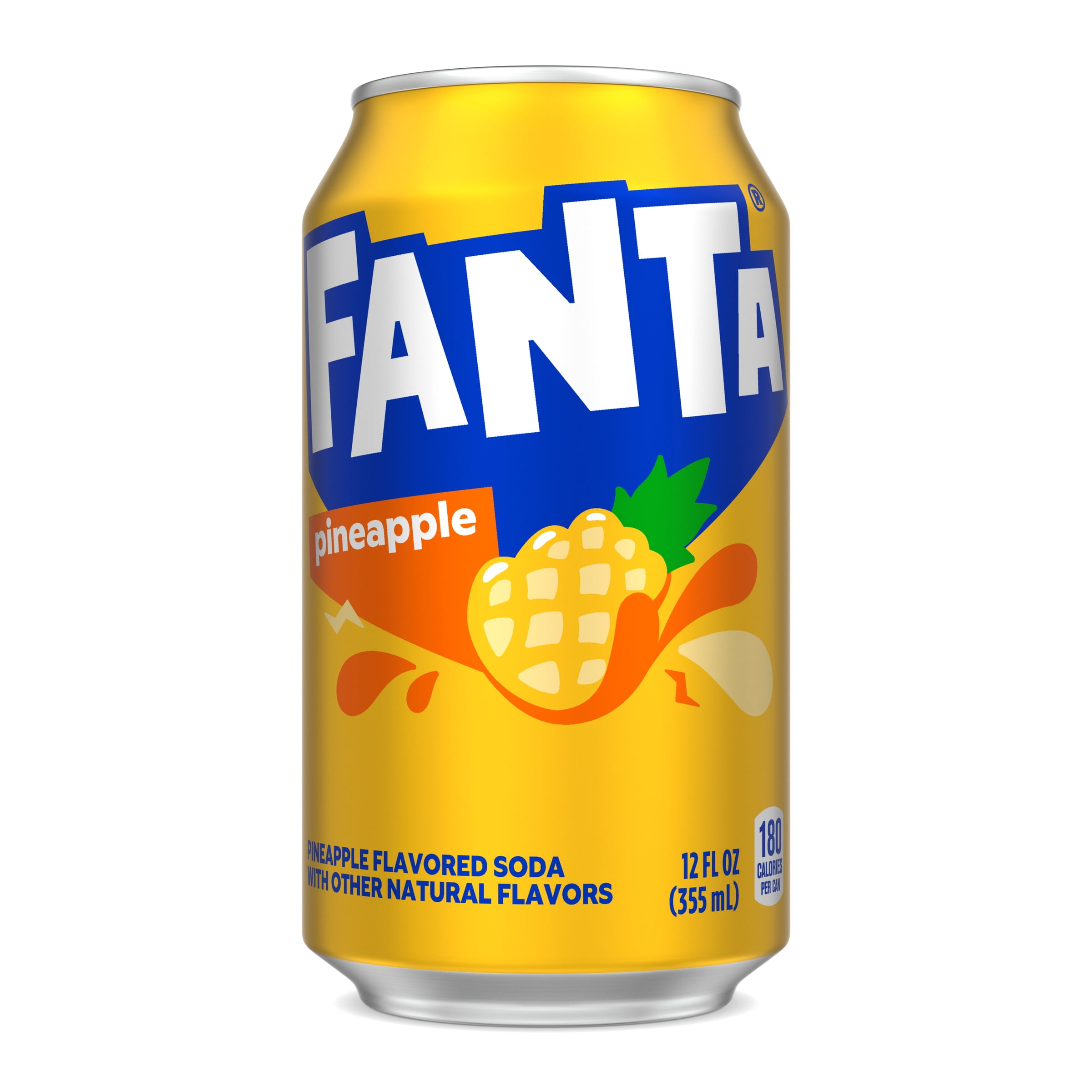 Fanta Pineapple Soda Fruit Flavored Soft Drink, 12 fl oz