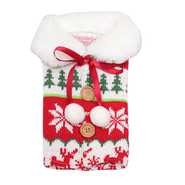 Injueey Fundas para botellas de vino de Navidad, bolsa, suministros para vestidos de festival, árbol reutilizable, patrón de copos de nieve, Kits de decoración para fiestas Árbol de Navidad