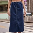 thumbnail image 6 of Edvintorg Jean Skirt for Women Summer Pocket Denim Skirt Casual Loose Mid-Length Skirts Midi Skirt for Women Blue XXL, 6 of 7