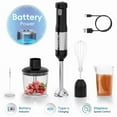 thumbnail image 1 of WHALL Cordless Immersion Blender, Rechargeable 5-in-1 Hand Blender with Whisk, Milk Frother Attachments, Portable Stick mixed,700ml Beaker, 500ml Chopper, 1 of 7