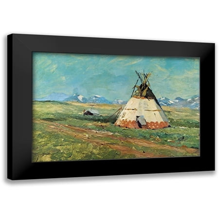 Shreyvogel, Charles 14x11 Black Modern Framed Museum Art Print Titled - Blackfoot Reservation Montana