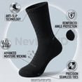 thumbnail image 5 of 6 Pack Men's Cotton Crew Socks , Cushioned Breathable Work & Athletic Socks, Moisture Control, Black Size M, 5 of 6