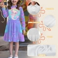 thumbnail image 6 of DISNIMO Galaxy Axolotl Dress Long Sleeve Rainbow Dress for Girls 3-4 Years Old Midi Dresses for Kids Cute Beach Dress for Girls Collared Dress Fall Swing Dress Girl Button Down Dress Children Girl, 6 of 7