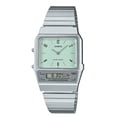 thumbnail image 1 of Casio Reloj Unisex Vintage Analógico Digital de Doble Horario, Pulsera de Acero Inoxidable, Esfera Verde, Cuarzo AQ-800E-3A, 1 of 4