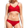 thumbnail image 1 of Bikini para Mujer Criss Cross Push-up Vendaje Trajes de baño Braguita de Bikini atrevida Rosa roja - B XL Rosa roja - B XL Xishao ropa, 1 of 2