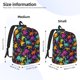 thumbnail image 2 of Disketp Colorful Dinosaur print Canvas Backpack Lightweight Travel Daypack Student Rucksack Laptop Backpack-, 2 of 5