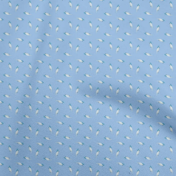 oneOone Polyester Spandex Turquoise Blue Fabric Parrot Sewing Craft Projects Fabric Prints By Yard 56 Inch Wide