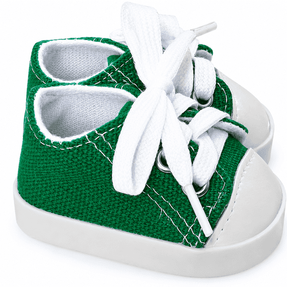 MBD® 18 Inch Doll Shoes- Weighted Green Canvas Tennis Shoes For 18 Inch Fashion Girl and Boy Dolls Similar to Kennedy and Friends Dolls