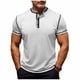 thumbnail image 2 of Tops para hombre, blusas y camisas de manga corta con cuello redondo para hombre, camisas casuales de verano de color liso, camisa de manga corta con botones y cuello redondo, camisa de poliéster para, 2 of 8