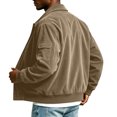 thumbnail image 6 of Gamivast Men's Corduroy Jackets Button Down Long Sleeve Shacket Tops Vintage Bomber Coat with Pocket Casual Fall Winter Outerwear Everyday Wear, 6 of 7