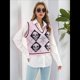 thumbnail image 5 of Suéter de Punto Sin Mangas con Cuello en V para Mujer, Chaleco con Estampado de Calaveras, Top Corto Sin Mangas Rosa L, 5 of 10