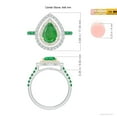 thumbnail image 5 of ANGARA Natural Pear-Shaped 1.2 ct Emerald Two Tone Ring with Double Halo in 14K White & Yellow Gold for Women (Size-9x6mm) | May Birthstone, Anniversary, Jewelry Gift for Women | Natural Emerald Ring, 5 of 9