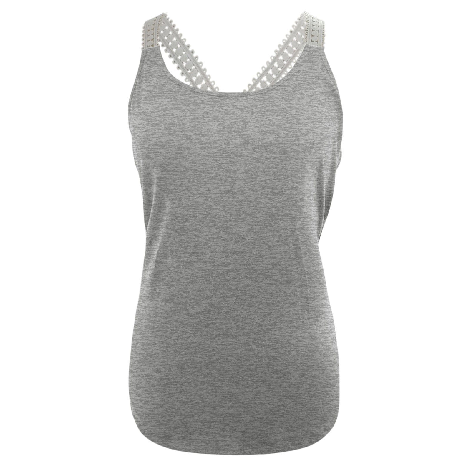 Aayomet Sports Bras Womens Grils Lace Bralettes Workout Tank Tops Yoga Crop  Top Built In Bras Fitness Camisole Shirts Vest,Gray XL 