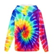 thumbnail image 4 of Suhoaziia Adult Fleece Zip Hooded Sweatshirt Drawstring Tie Dye Mens Active Jacket with Pocket Size XL, 4 of 5