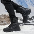 thumbnail image 3 of Stepedia Men's Waterproof Snow Boots Warm Insulated Faux Fur Lined Mid Calf Outdoor Winter Boots, Black, 3 of 9