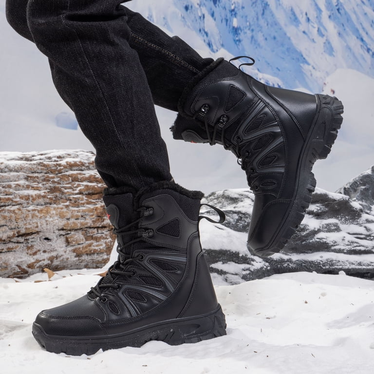 Men\'s Snow Hiking Waterproof Thermal Boots Lace Up Faux Fur Lined Stepedia Men main image 3