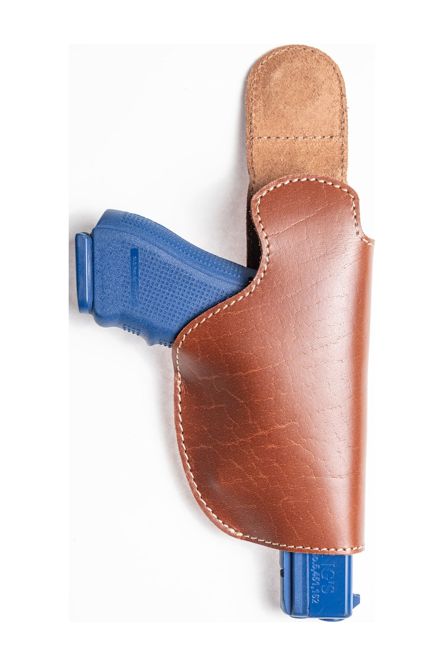 Saddle Mate Top Grain Buffalo Brown Leather Magnetic Gun Holster, Fits Most Handguns Right Handed