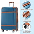 thumbnail image 3 of Hardshell 3 Piece Luggage Sets with Double Spinner 8 Wheels Suitcase with TSA Lock Lightweight Carry On Luggage 20''24''28', Blue, 3 of 6