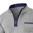 thumbnail image 5 of Kalauyu Men's Short Sleeve Waffle Shirts Quarter-Zip Casual Mock Neck Basic Designed Cotton Shirts Summer Tops, 5 of 5