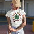 thumbnail image 2 of Tis the Season, Retro Christmas Tree with Lights Art Merch Gift, White T-Shirt, Large, 2 of 5