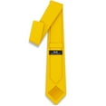 thumbnail image 2 of Yellow Tie Premium Mens Wide Gabardine Matt Canary Classic Necktie Tuxedo Golden Color Ginger Corbatas (Yellow, Wide 3.35"), 2 of 6