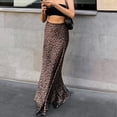 thumbnail image 6 of XIAONU Leopard Print Maxi Skirt For Women Bodycon Flared Hem Skirt Smooth Bold Night Out Skirts, 6 of 8