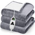 thumbnail image 1 of Heated Blanket Electric Blanket Throw,50&acirc; x 60&acirc; Heating Blanket,Thick Warming Plush Electric Lap Sherpa Gifts for Women, 1 of 7