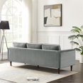 thumbnail image 6 of Hudson Living Room Mid Century Modern Pillow Back Velvet Sofa in Gray, 6 of 8