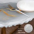 thumbnail image 5 of Grey White Marble Fitted Tablecloth with Elastic Edged, Round Table Cloth for Dining Table, Ink Painting Modern Abstract Waterproof Oil Proof Table Cover for Indoor Outdoor 45"-54", 5 of 9