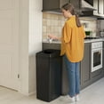 thumbnail image 4 of iTouchless 14 Gallon Sliding Lid Automatic Sensor Trash Can with AbsorbX Filter System, 52 Liter Black Steel Touchless Kitchen Garbage Bin, 4 of 7