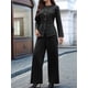 thumbnail image 4 of Conjunto de 2 Piezas de Mezclilla para Mujer, Camisa Y2k, Jeans de Pierna , Pantalones Palazzo y Conjuntos. Traje Negro y Gris L, 4 of 9